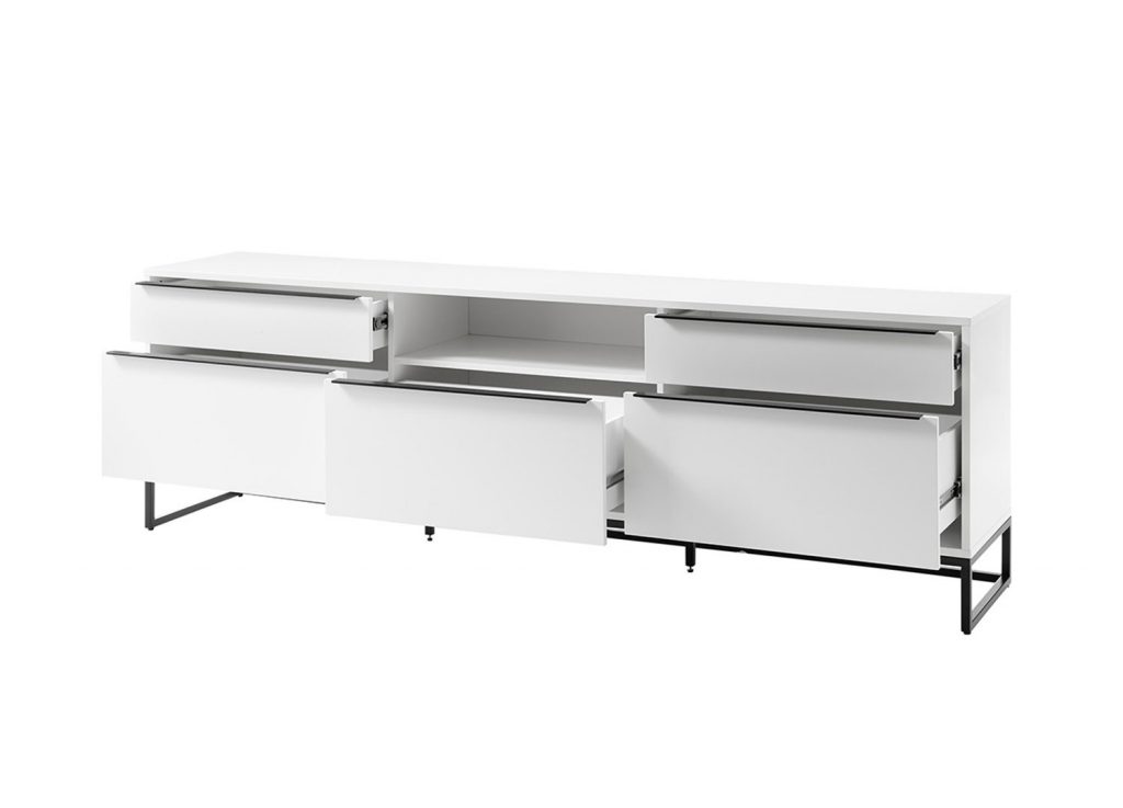 Meuble télévision design / Blanc laqué mat