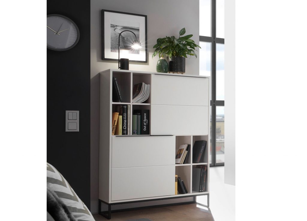 Meuble buffet haut design / Blanc laqué mat