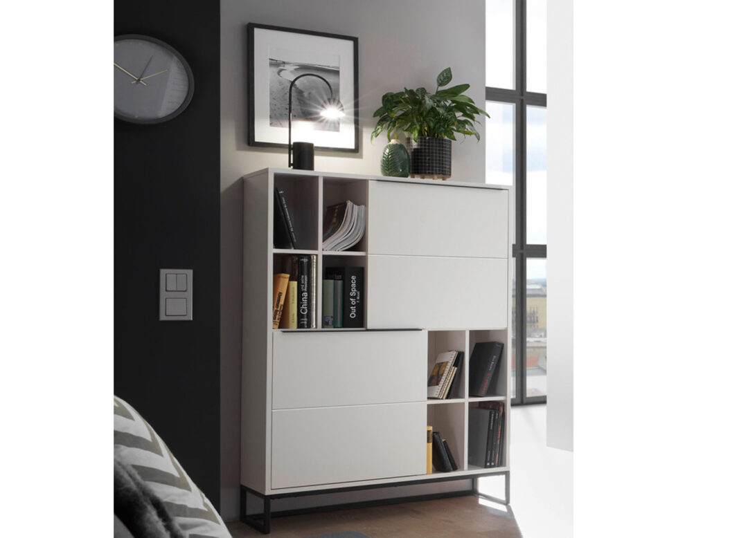 Meuble buffet haut design / Blanc laqué mat