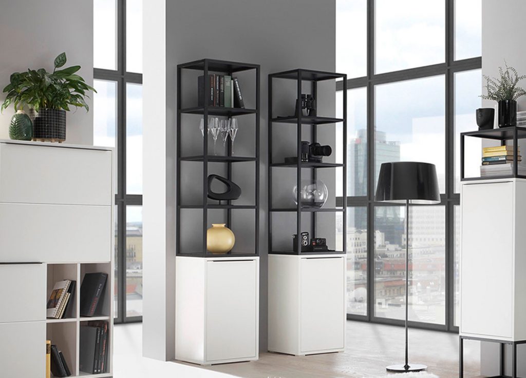 Meuble étagère design / Blanc laqué mat