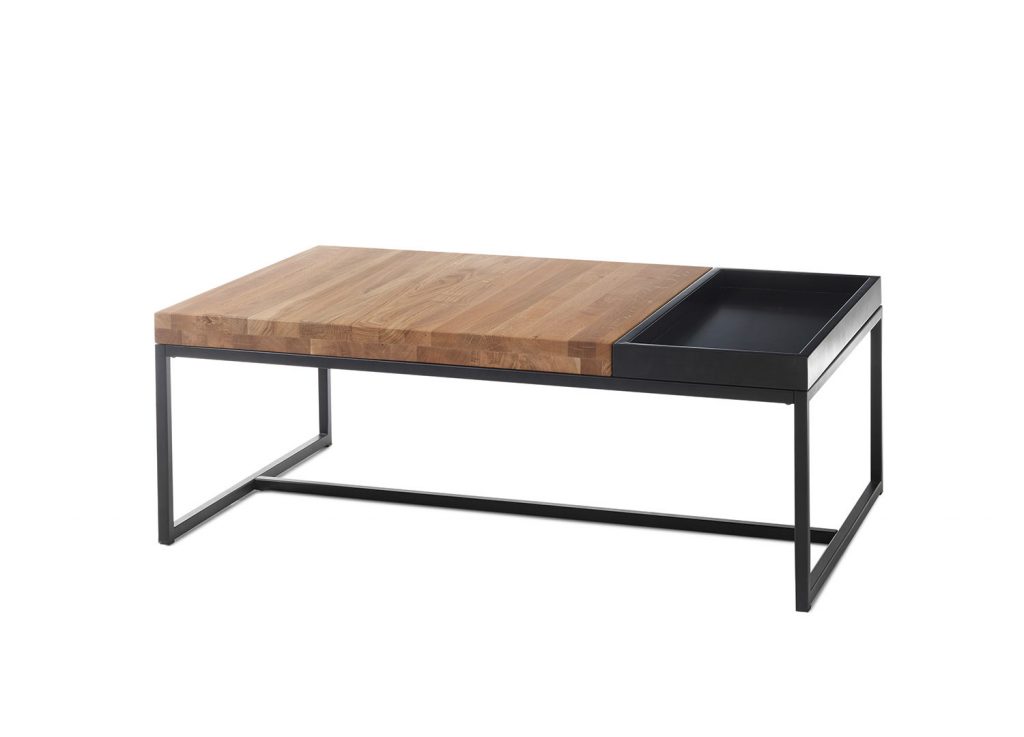Table basse rectangulaire industrielle / Bois et métal
