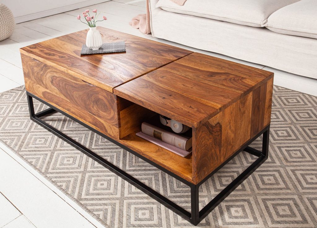 Table basse rectangulaire plateau relevable
