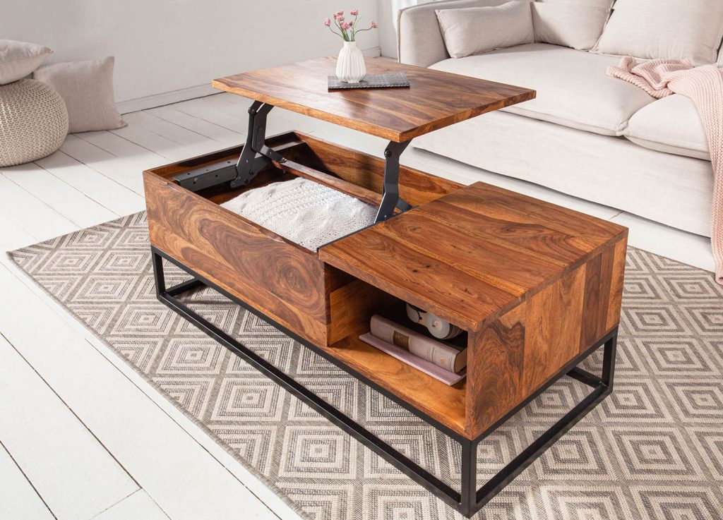 Table basse rectangulaire plateau relevable