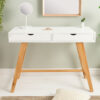 Console bois massif / Blanc laqué mat