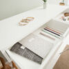 Console bois massif / Blanc laqué mat