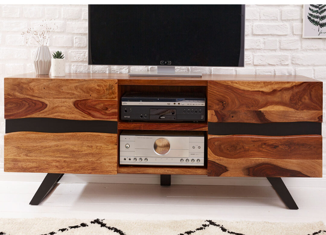 meuble tv en bois de sesham