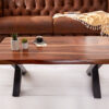 Table basse rectangulaire bois massif industrielle