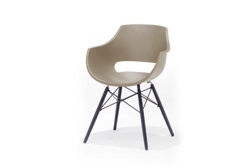 Chaise coque taupe design