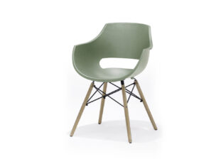 Chaise coque verte design