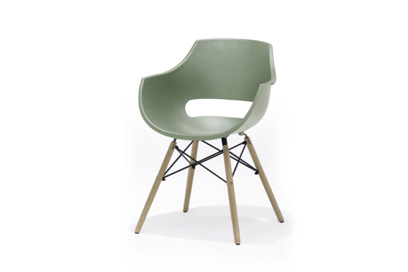 Chaise coque verte design