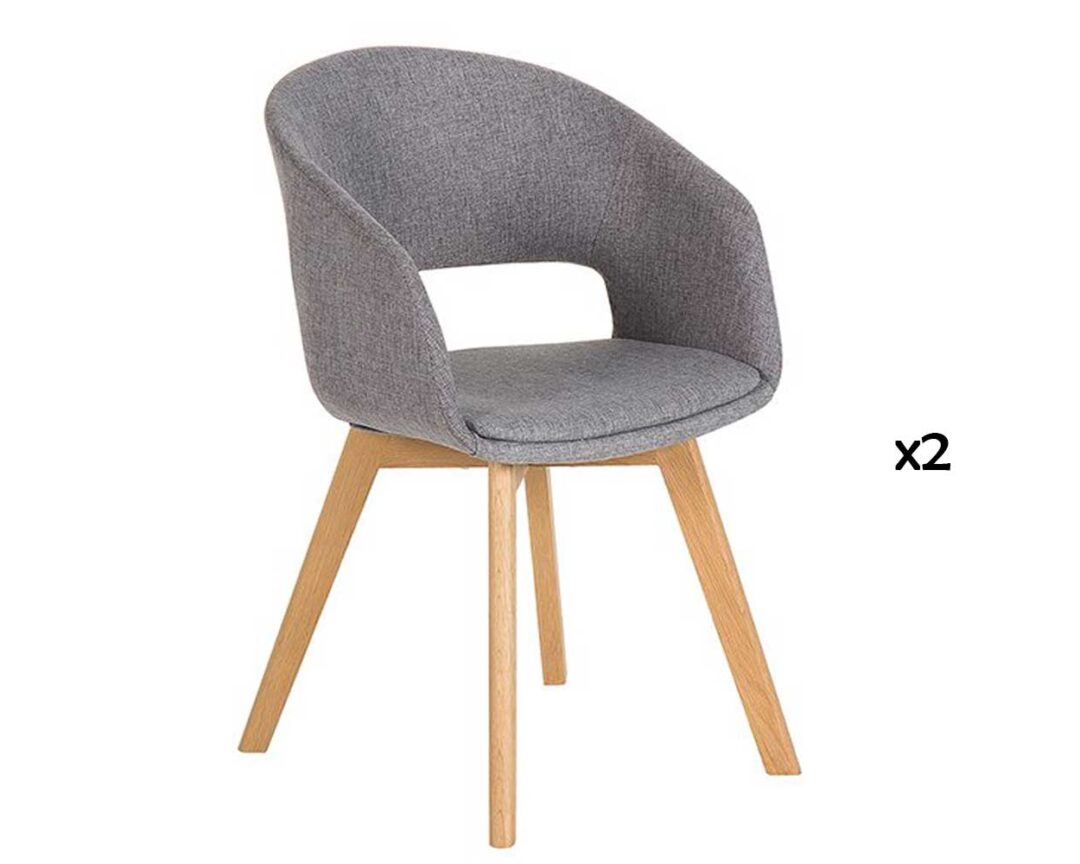 Chaise en tissu texturé gris