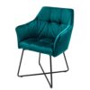 Chaise en velours bleu canard - Bleu canard