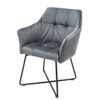 Chaise velours gris argent - Gris argent