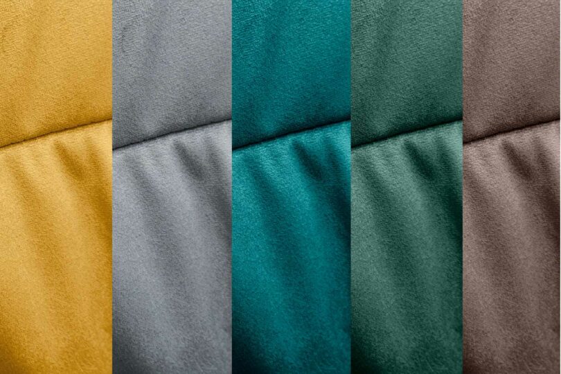 Différents velours de la chaises rétro