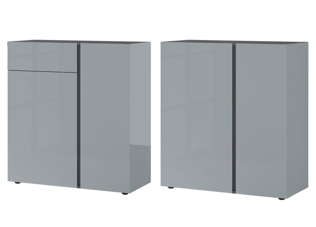 commode chambre ou salon verre sécurit gris