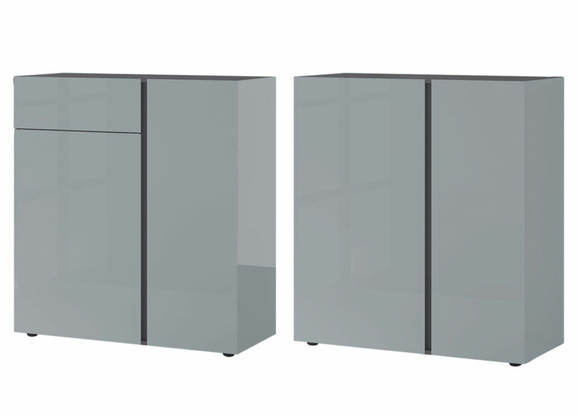 commode chambre ou salon verre sécurit gris