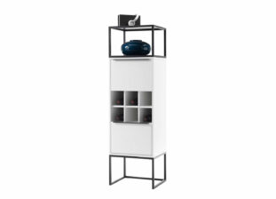 meuble de bar haut blanc et noir