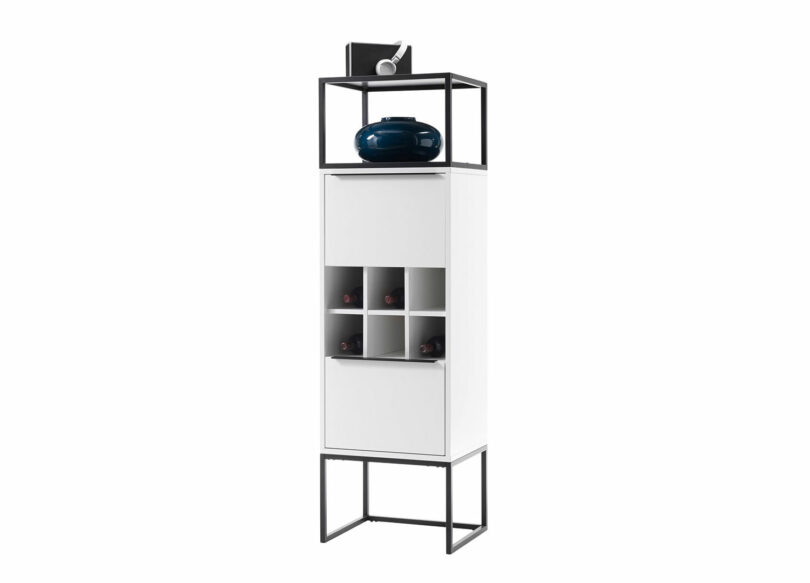 meuble de bar haut blanc et noir