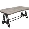 table de repas pied industriel en bois massif