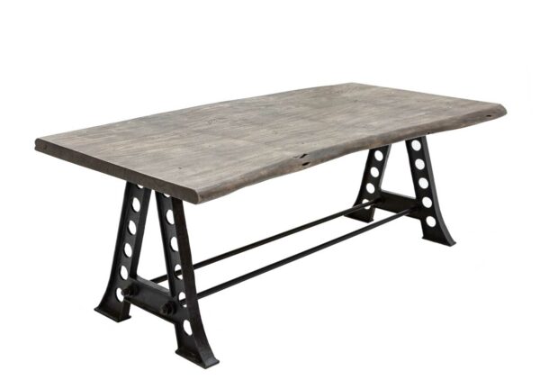 table de repas pied industriel en bois massif