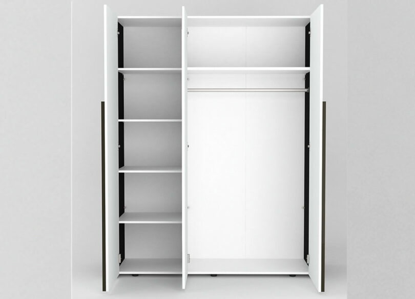zoom intérieur de l'armoire dressing et lingère