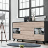 Meuble buffet scandinave anthracite et bois