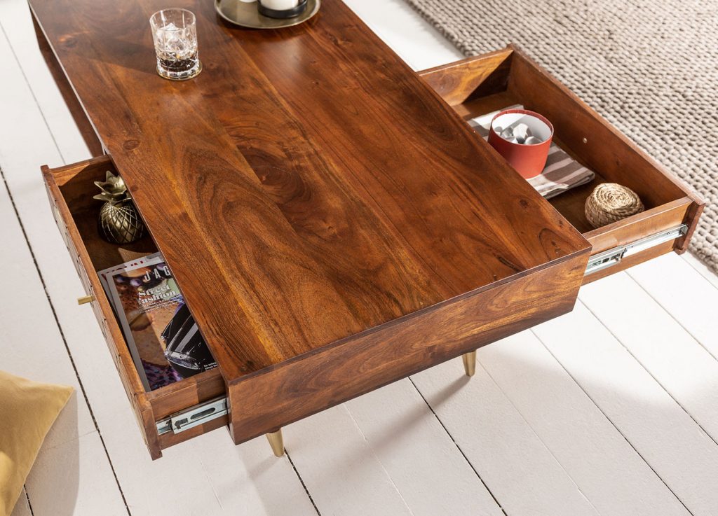 TabledesalonboismassifAcacia/Tiroirs