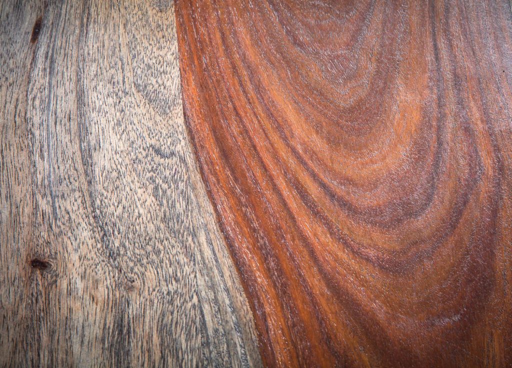 Console bureau bois massif et métal noir