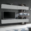 Ensemble meuble TV gris perle et chêne graphite