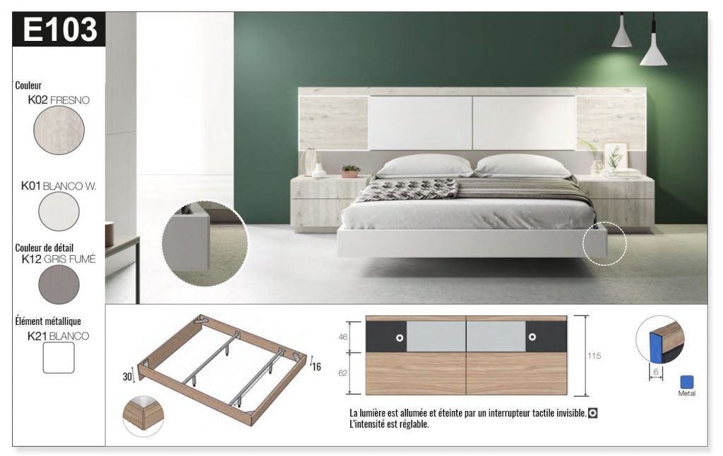 Litplacesavectêtedelitlumineuse