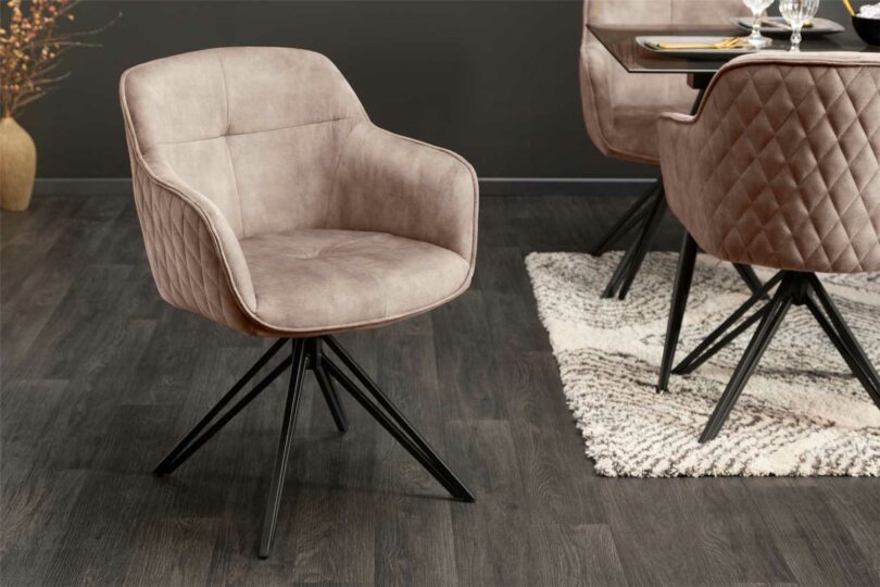 Chaise en velours grège design