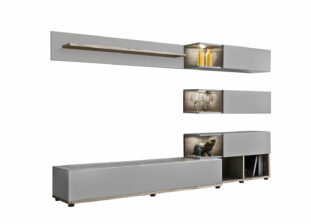 Meuble tv gris clair et chêne