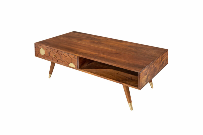 Table de salon en bois massif d'Acacia
