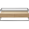 Table basse rectangulaire bois et verre
