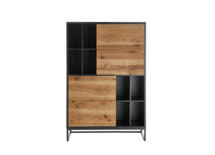 Buffet haut bois gris anthracite laqué