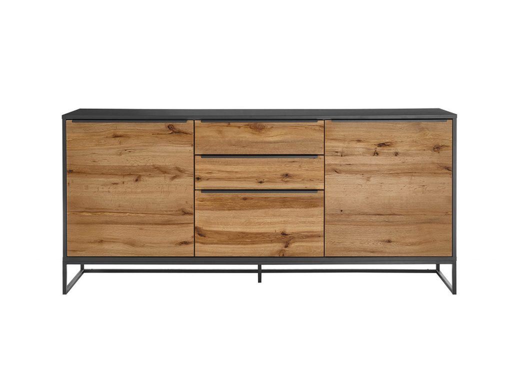 Buffet bois gris anthracite laqué design