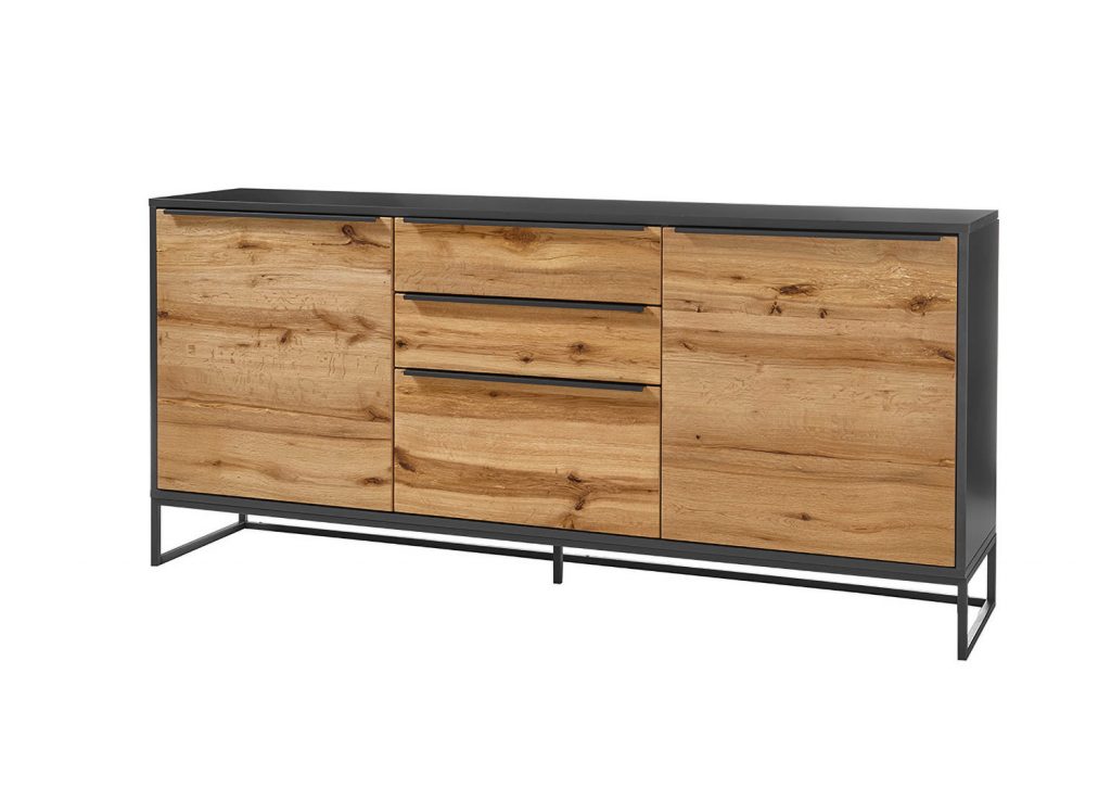 Buffet bois gris anthracite laqué design