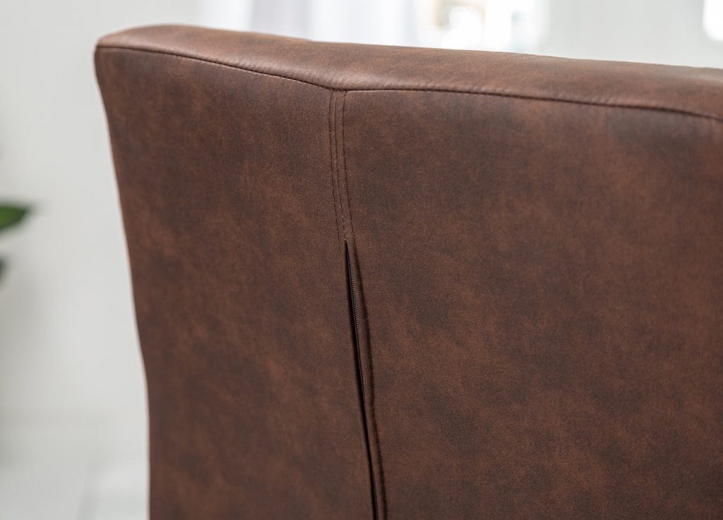 Chaise cantilever aspect cuir marron vintage
