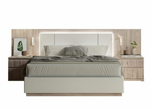 Lit de chambre adulte avec coffre de rangement moderne
