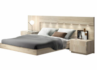 Lit double adulte en bois naturel design