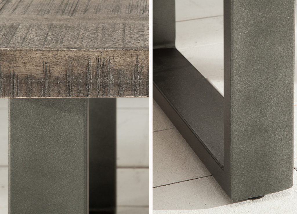 Table basse bois massif naturel pieds métal