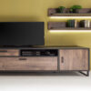 Meuble TV en bois et métal gris