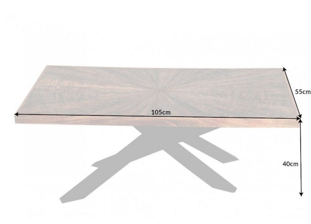 Table basse en bois de Manguier et métal