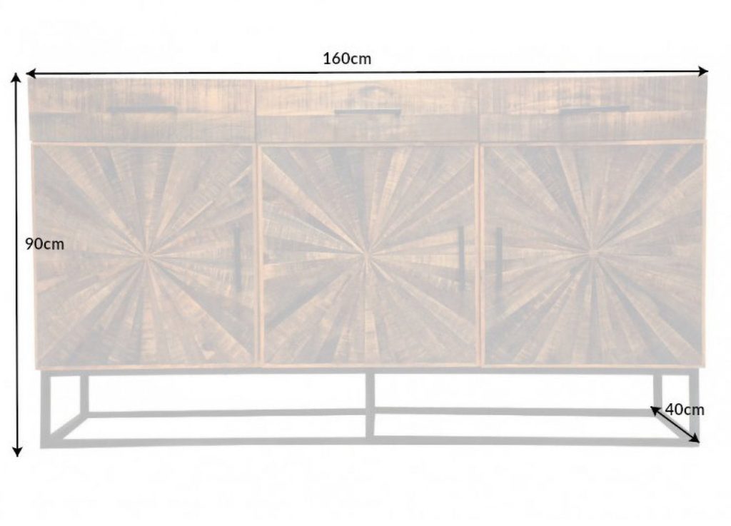 Meuble buffet bois massif avec motifs