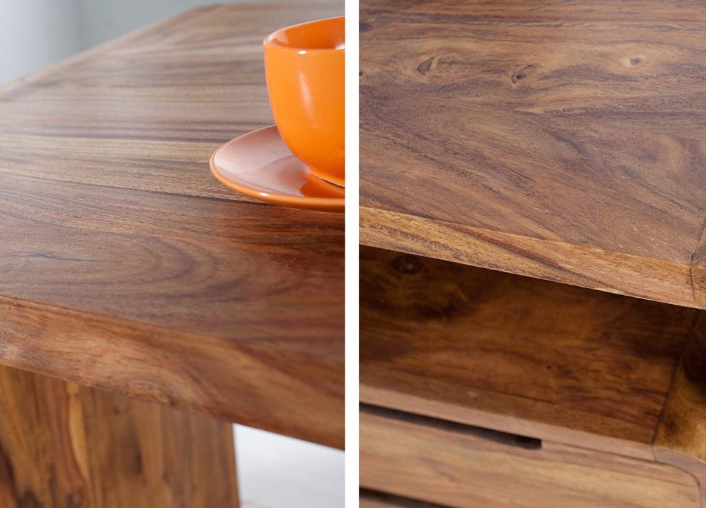 Bureau bois massif verni design