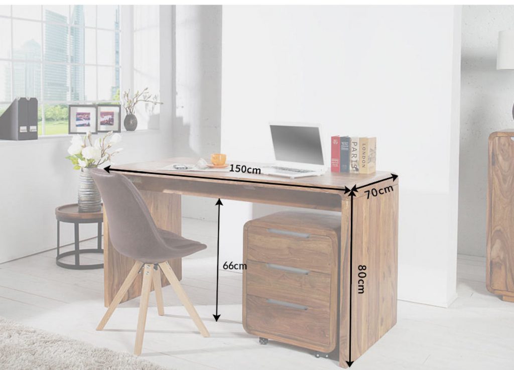 Bureau bois massif verni design