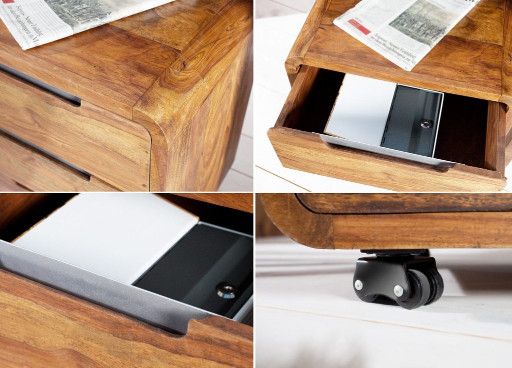 Bureau bois massif verni design
