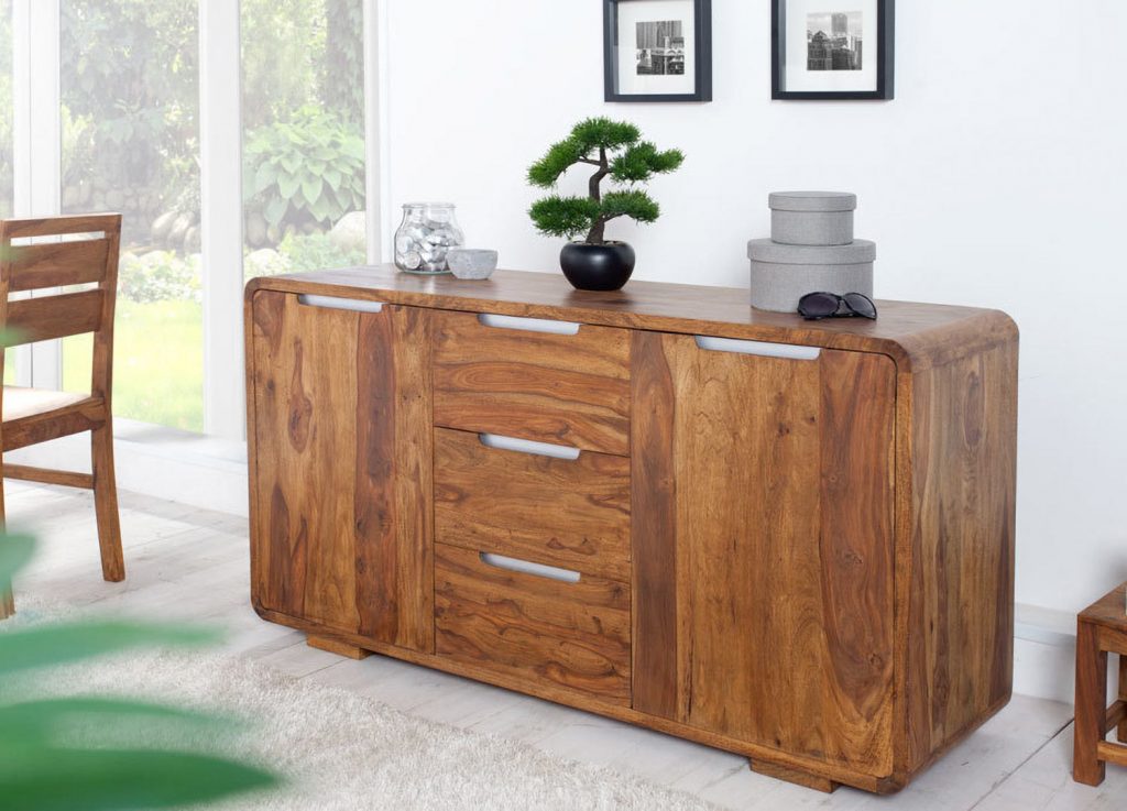 Meuble buffet bois massif sésham vernis