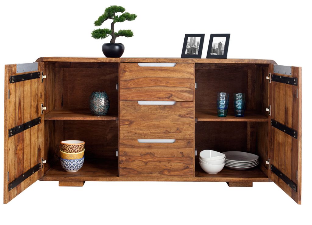 Meuble buffet bois massif sésham vernis