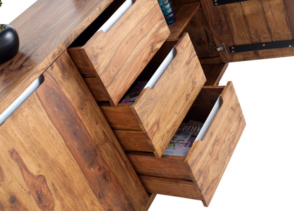 Meuble buffet bois massif sésham vernis